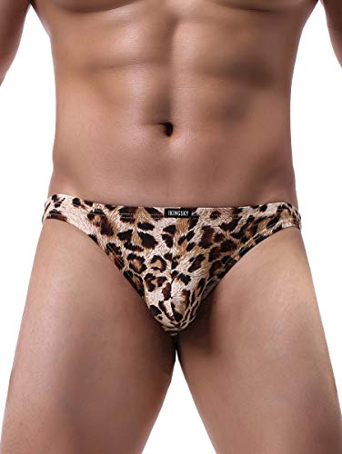 iKingsky Men's Leopard Briefs Sexy Big Pouch Underwear Bluge Mens Under Panties2