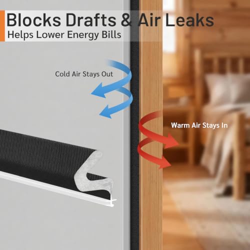 Image of 40 Feet Door Weather Stripping, Kerf Weather Stripping for Doors with Groove, Kerf Door Seal for Large Gap and Easy Installation(40, Black)
