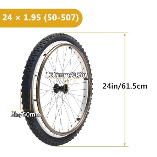 Conjunto de ruedas traseras para silla de ruedas deportivas, ruedas todo terreno de 24 pulgadas con rodamientos de 12.7 mm