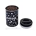 Airscape Stainless Steel Coffee Storage Canister with Writer Pen (1 lb Dry Beans) - Customize, Write and Label with Removable Ink - Patented Airtight Container Lid Releases CO2 - Obsidian Black