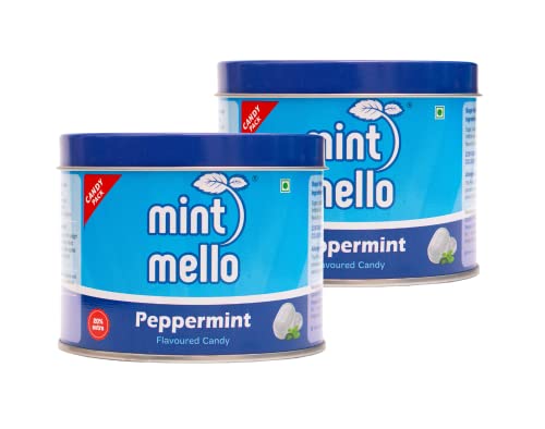 Image of CandyVille Mint Mello Peppermint Candy Tin (680 gram - Pack Of 2) | Mild Mint | With Menthol | Flavoured Candy