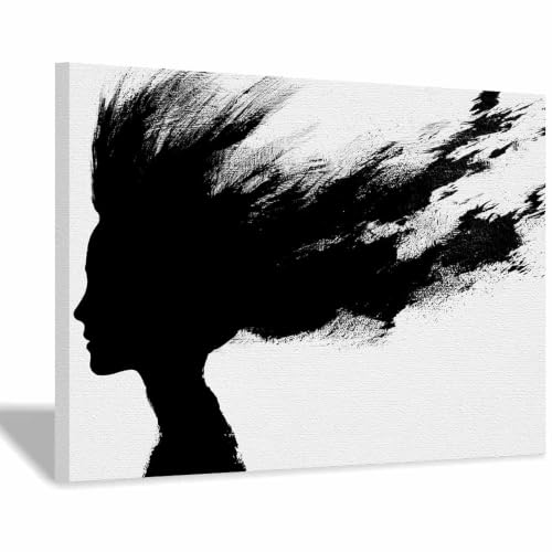 Peinture sur toile salon et chambre tableau profil femme moderne 60x90