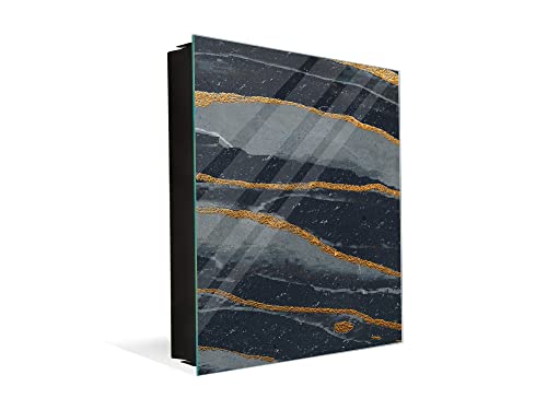 Concept Crystal Wall Mount Key Box Together with Decorative Dry Erase Board KN03 Colourful Abstractions Series