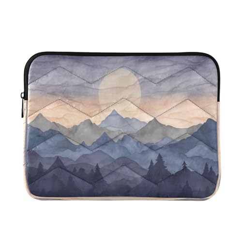 Funda para portátil acuarela montaña 13-14" impermeable miniatura 1