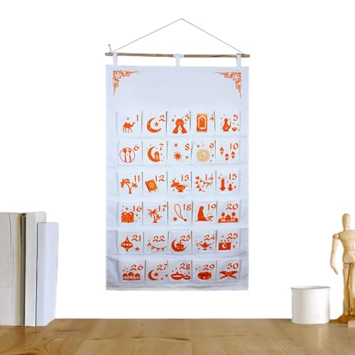 Calendrier mural 30 jours en tissu lavable avec poches