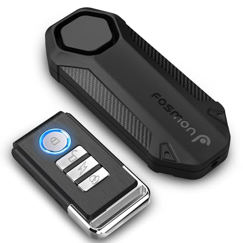 Fosmon 113db Bike Alarm with Remote, Motion Sensor Bicycle SOS Alarm, IP65…