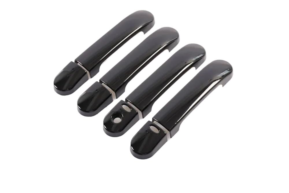 Mlhoghigd Black 2 Buttons Door Handle For March For Micra For K12 For Tiida For C11 2003-2010 Car Door Handle Covers Trim Styling Stickers Overlay Accessories