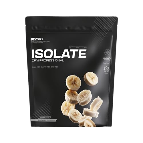 Beverly ISOLATE CFM 1 kg – Proteína Aislada de Suero Premium (Whey Isolate) | 30 g Proteína | Baja en Lactosa y Sin Azúcares Añadidos | 29 Servicios | Desarrollo Muscular (1 KG, Banana)