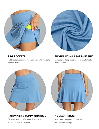 Women’s Athletic Sports Skort Tennis Golf Skirt With Ball Pockets Lightweight Breathable Cornflower Blue Small #TOP4