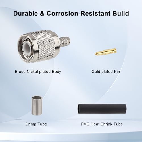 Conector TNC macho para cable coaxial RG58 pack 10 miniatura 2