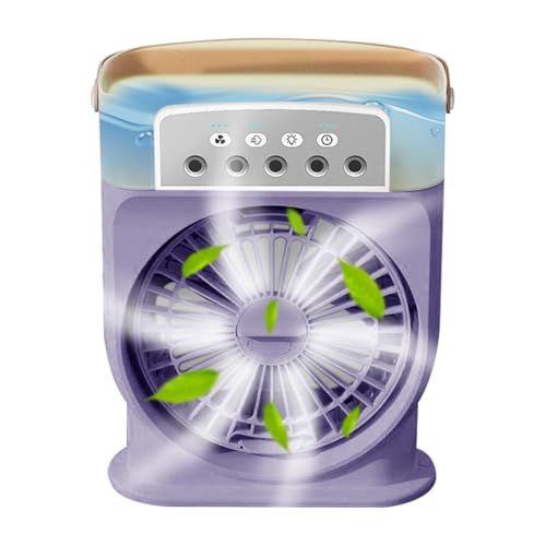 Wisylizv Ventilador nebulizador portátil – Enfriamiento personal con nebulizador, enfriador de aire de verano con 3 velocidades para interiores, casa, cocina, dormitorio, meditación y actividades