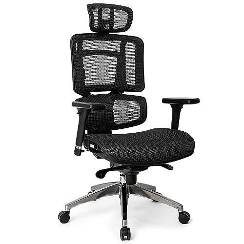 Cadeira de Escritório Ergonomica DT3 Helora com revestimento Mesh Vidartex™, apoio de cabeça 3D, braços 3D, Assento deslizante, Ajuste de Altura do encosto, Certificada NR-17