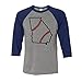 State Shape Baseball Georgia Three-Quarter Raglan Sleeve Baseball Shirt Unisex 2X-Large Grey/Navy