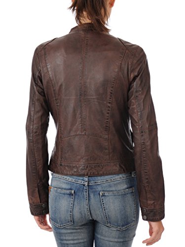 Womens Burnt Browny Lambskin Genuine Leather Jacket, Biker Jacket3
