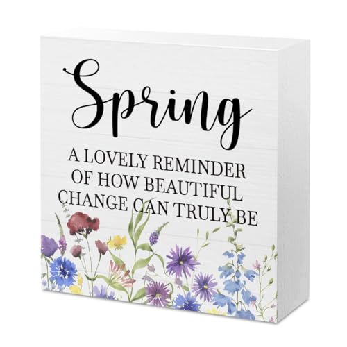 Spring Farmhouse Shelf Decor for Home Spring Sign Decorations Home...