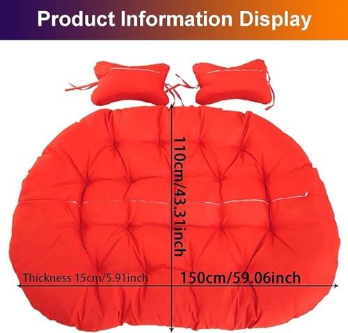 Washable Hanging Egg Chair Cushions Replacement, Double Swing Chair Cushion, Waterproof Thicken Hanging Basket Seat Cushion, Hanging Hammock Chair Cushion Only