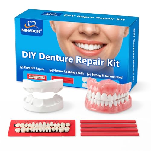 DIY Denture Kit for Home Use – Upper & Lower Fake Teeth Set, Natural Smile Replacement, Comfortable Fit, Emergency Tooth Solution, 1-Pack