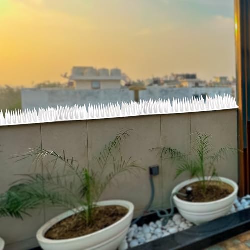 Image of Bird Spikes |White| Pack of 50 Bird Spikes | 11.5 Inch Length Repellent Spike, Pigeon Problem Solutions, UV Stabilized Spikes for Outdoor AC Unit & Balcony Railing, Pigeon Control