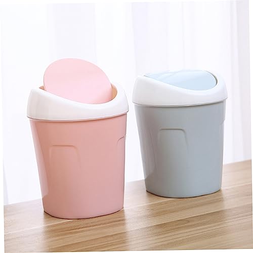 Caneca de basura rectangular pequeña para escritorio miniatura 4