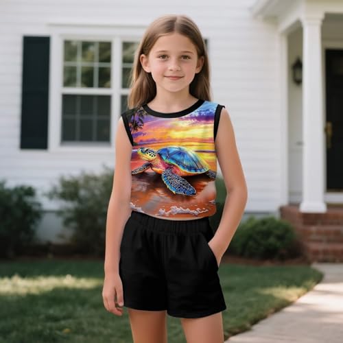 ZFRXIGN Cute Summer Outfits for Girls 5-14 Years Exercise Outfit 2 Piece Going out Set Gym Shorts for Casual Activity3