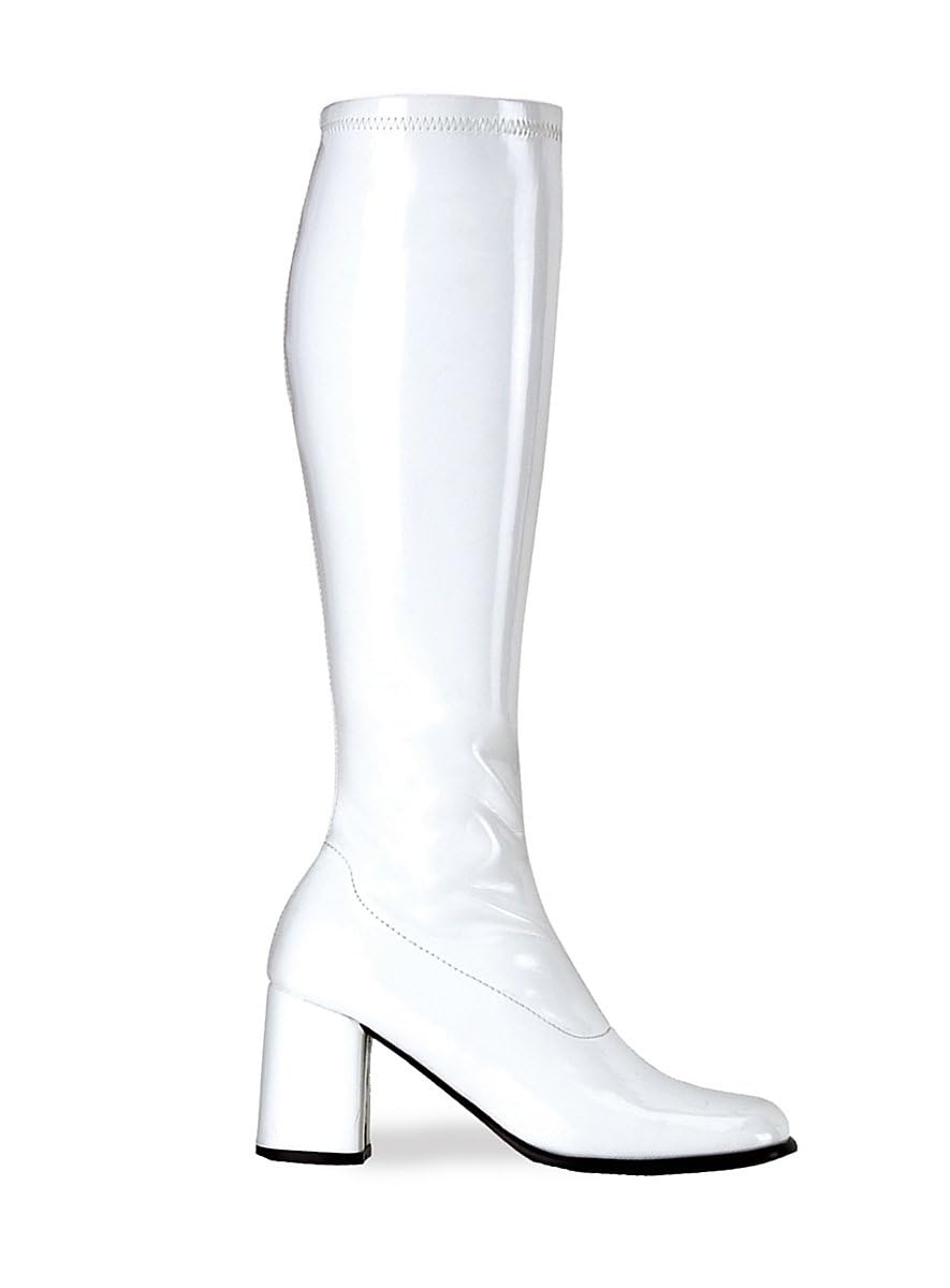 Schmalschaft Stiefel Stretchlack - weiß - Schuhgröße: 39