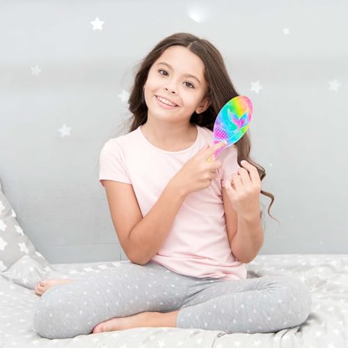 OlyPegic Kinder Haarbürste für Mädchen, Kleinkind Nass Trocken Haarbürste, Entwirrungsbürste für lockiges dickes Haar, Rosa Einhorn Detangler Tangle Brush für Kinder, Schmerzfrei