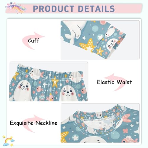 senya Cute Seal Pajamas Set Long Sleeve Soft Cotton Sleepwear 2 Piece4