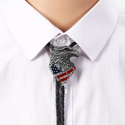 Image of Jeilwiy Bolo Tie for Men, Western Bolero Tie Cowboy Ties Native American Cowgirl Bolo Tie Accessories for Men Women