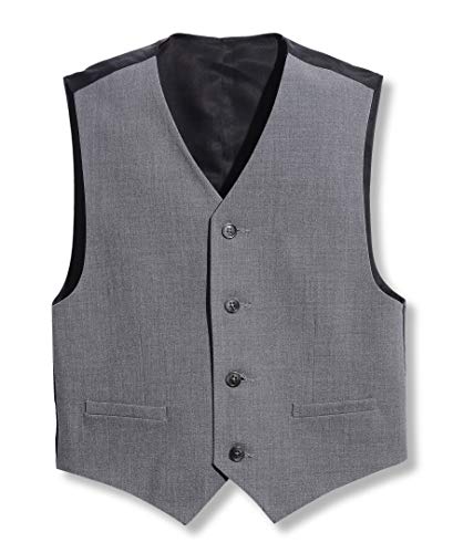 Calvin Klein Boys' Formal Suit Vest, Tailored Fit & Adjustable Back Strap, 4-button Single Breasted Closure & 2 Slit Pockets