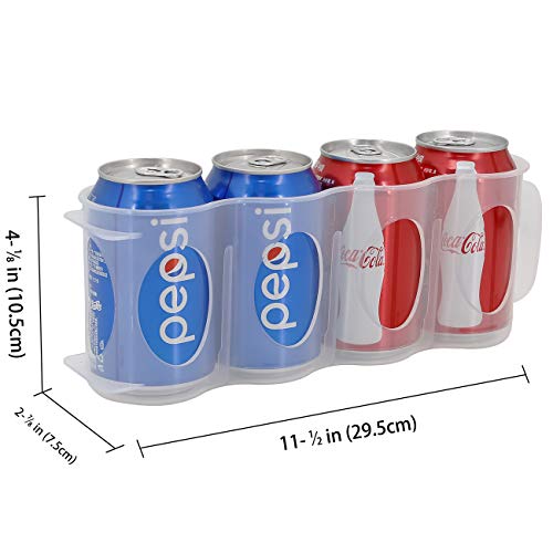 ChasBete-Portable-Soda-Can-Organizer-for-Refrigerator-Shelf-Beer-Can-Holder-Fridge-Storage-Sliding-Rack-Clear-Plastic-2-Pack