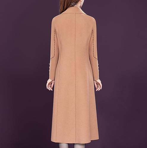 Aprsfn Women's Long Pea Coat Fall Spring Elegant Solid Color Jacket2