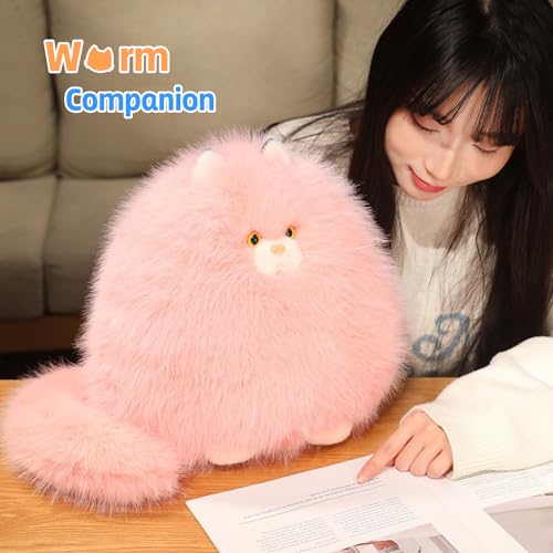Image of PEACH CAT Fat Cat Stuffed Animal 11.8 inch Big Kitten Plushies Cute Plush Toys Birthday Gifts for Kids Pink