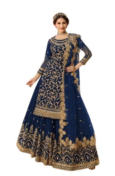 Ready to Wear Womens Indian Pakistani Palazzo Style Party Wear Bridal Embroidered Designer Salwar Suit With Dupatta
