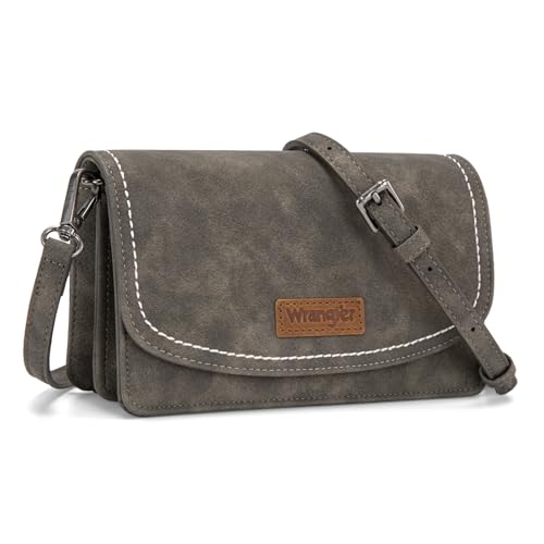 Image of Wrangler Small Crossbody Bag for Women, RFID Blocking Wallet Purse with Adjustable Strap, Multi-Compartment Shoulder Handbag