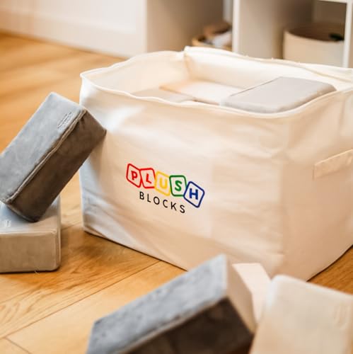 Image of The Original Premium Plush Building Block for Kids - Certified Safe Foam Blocks in Luxuriously Soft Fabric Covers (Castle Rock, Blocks)