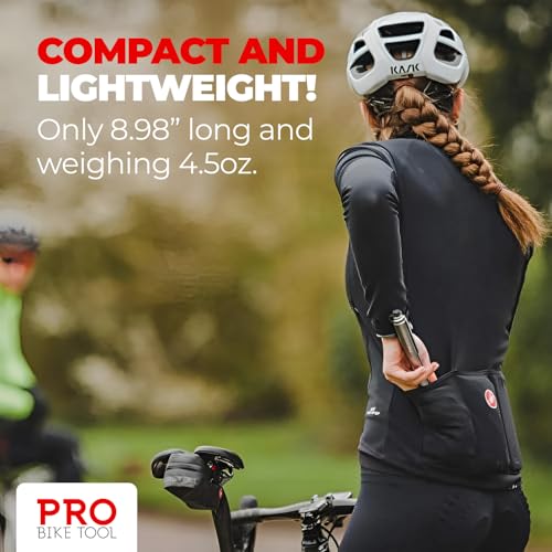 image for Pro Bike Tool Mini Bike Pump with Gauge - Presta and Schrader Valve Co