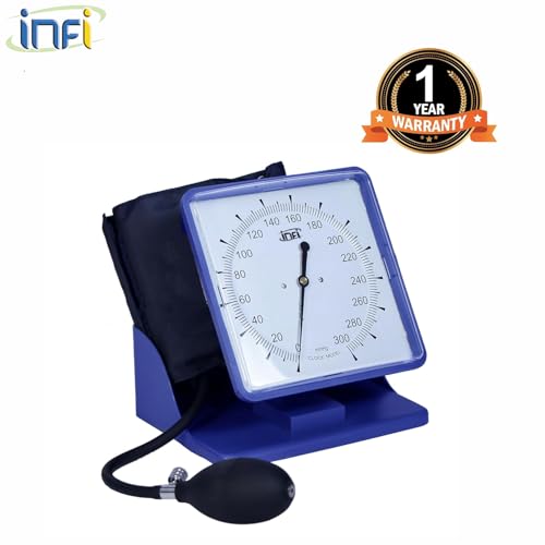 Image of Infi Aneroid Desk Type Sphygmomanometer Blood Pressure Monitor | BP Apparatus Manual | Manual BP Operator For Precise Measurements | 1 Year Warranty | Latex Free Cuff | Imported Bulb For Medical Professionals