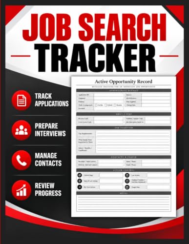 JOB SEARCH TRACKER: Employment Search Organizer for Interviews Pr...