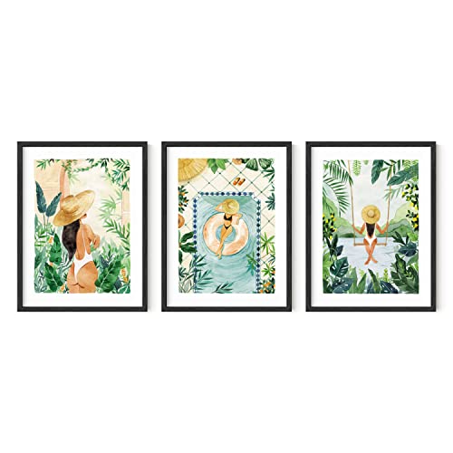HAUS AND HUES Boho Wall Art Set – 3-Piece Tropical
