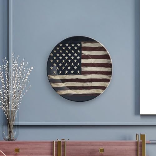 Plato decorativo de porcelana con bandera americana 7 pulg miniatura 5