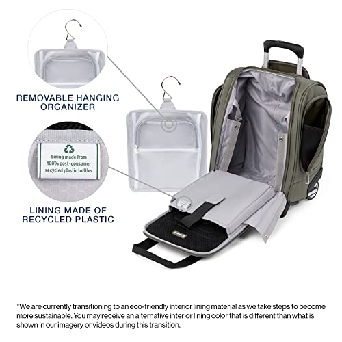 Image of Travelpro Luggage Maxlite 5 Softside Lightweight Rolling Underseat Compact Carry on Upright 2 Wheel Bag, 15-Inch - Slate Green