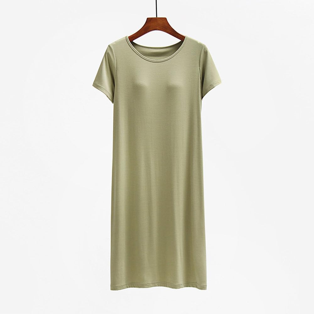 Camisón para Mujer - Camisones De Modal Cómodos para Mujer, Ropa De Dormir Informal con Relleno En El Pecho, Camisón Femenino, Vestido De Dormir para Primavera Y Verano