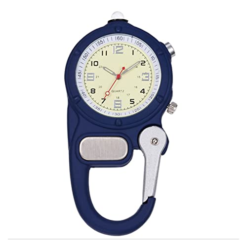 DHDHWL mosquetón Reloj Hombres Mujeres Clip-on Reloj de Cuarzo Mochila Fob Cinturón Reloj Luminoso Mini Microlight Pocket Watch for Escalada en Roca Actividades al Aire Libre Cover