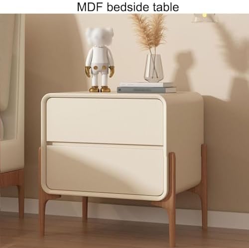 Durable Nightstand with High Legs - Double Drawer Storage Bedside Table for Bedroom, Living Room, Office - Stylish & Functional End Table, 40cm