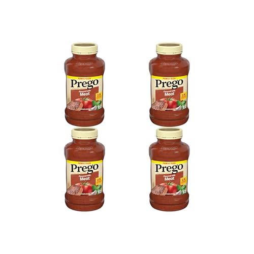 Image of Prego Italian Tomato Pasta Sauce Flavored With Meat, 45 OZ Jar (Pack of 4)