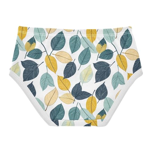 ZZKKO Green Yellow Leaves Girls Underwear Toddler Panties for Girls Comfort Brief Size 2-8T2