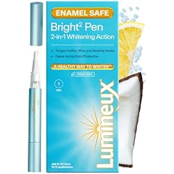 Lumineux 2-in-1 Teeth Whitening Pen, Removes Coffee & Tea Stains | Enamel safe and clinically proven, brightens without the sensitivity, also lifts wine and tobacco marks, travel friendly
