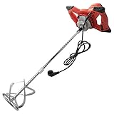RUYIKA Cement Mixer, 2100W Electric Plaster Paddle Mixer Mortar Paint Stirrer Whisk, 6 Variable Speeds, UK Plug, Ideal for Mixing Feed, Plaster, Paint, Cement, Mortar etc (Red) - Image 1