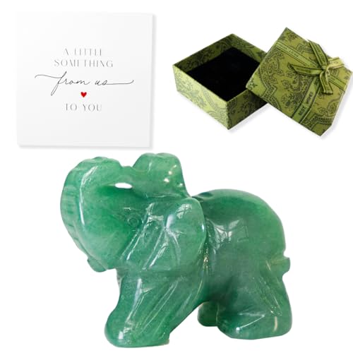 Estatua de Elefante de Jade Verde 1.5 Pulgadas