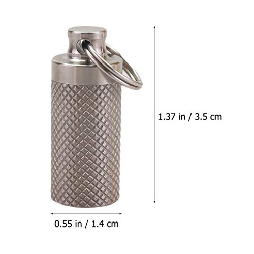 WINOMO — Estojo de comprimidos portátil à prova d'água com 2 peças, porta-comprimidos de metal para